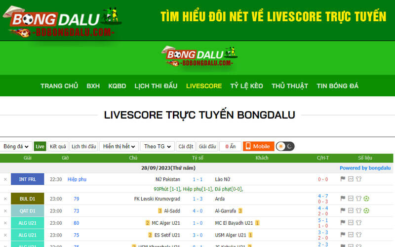 Tìm hiểu đôi nét về Livescore trực tuyến