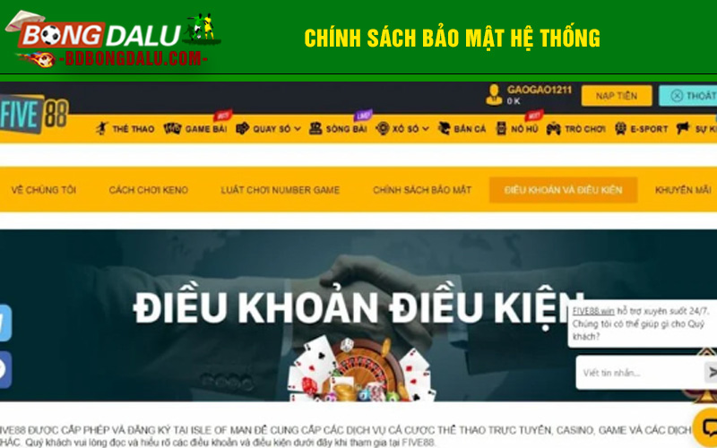 Điều khoản cần biết trong chính sách bảo mật Five88