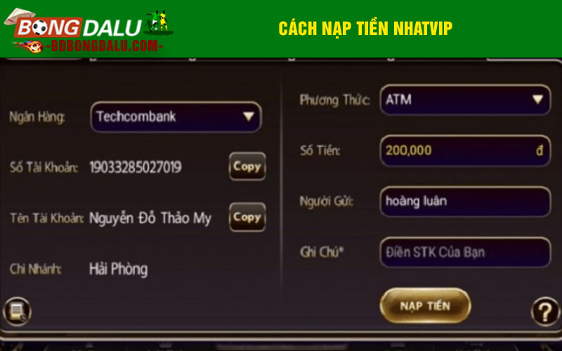 Cách nạp tiền NhatVIP